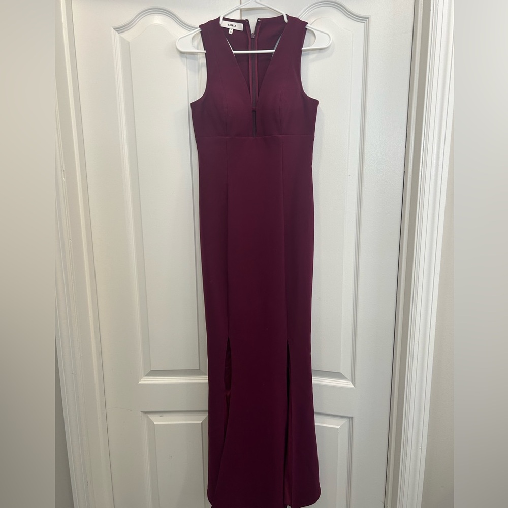 Formal floor length maroon gown